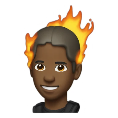 travis scott qui tient un micro en feu sticker