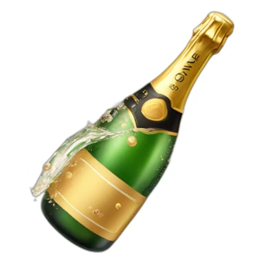 Champagne bottle popping sticker