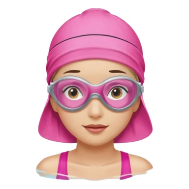 woman pink swim cap goggles sticker