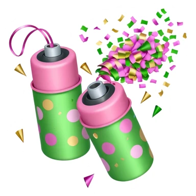 light green and light pink floral party poppers sticker