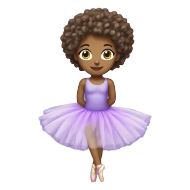 ballerina with curly hair wearing a purple tutu sticker