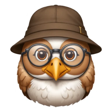 cool bird with glassess and hat sticker
