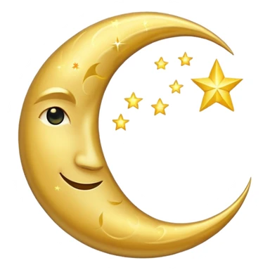 gold moon sticker