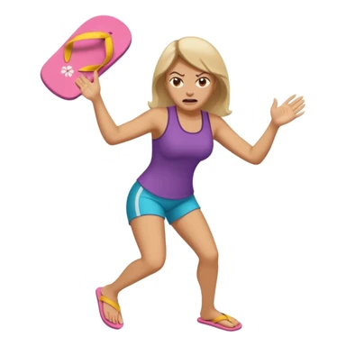 Une maman énervée jette une claquette sticker