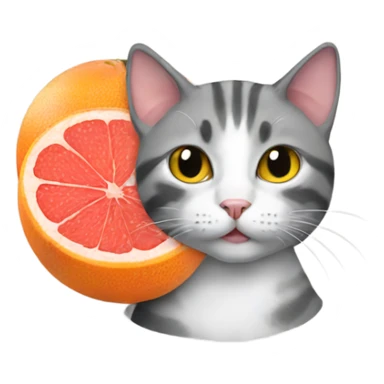 Cat with grapefruit sticker