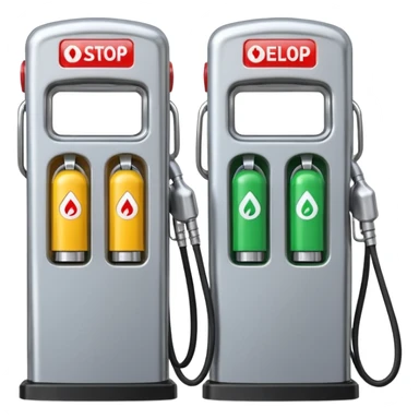 Split image—quick gas pump vs. slow EV plug. sticker