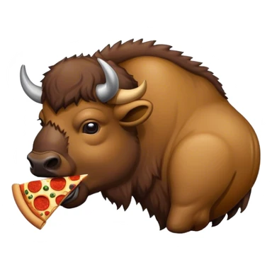 Bison eating pizza sticker