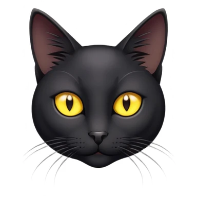 skinny black cat with yellow eyes sticker