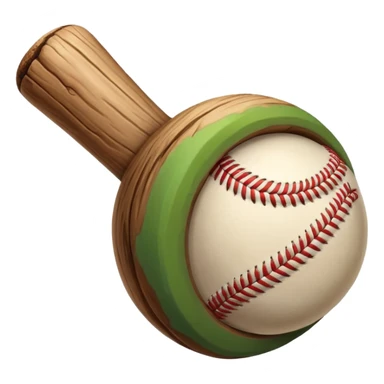 Es un tronco con cara amigable y un bate de beisboll sticker