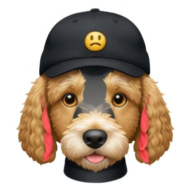 Golden doodle wearing a Nike hat black  sticker