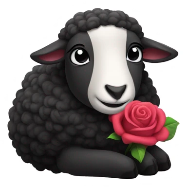 Black sheep cuddles with Rose sheep sticker