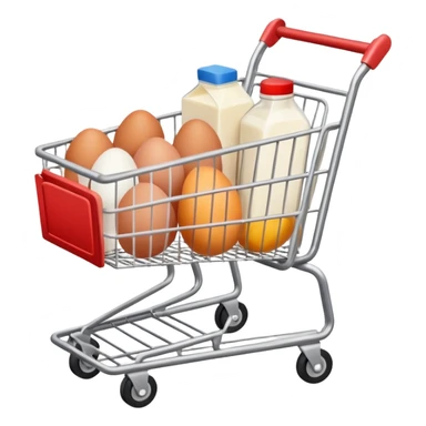 carrito de compras leche huevos carne sticker