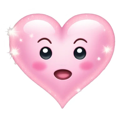 Cute light pink heart with sparkles sticker