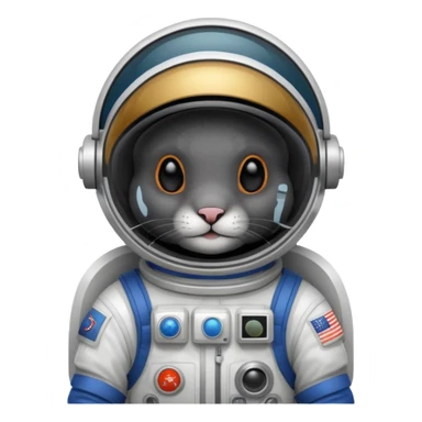 black rabbit with astronaut costume sticker