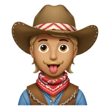 cowboy sticking tongue out sticker