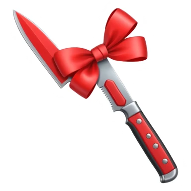 knife tied with a bow sticker