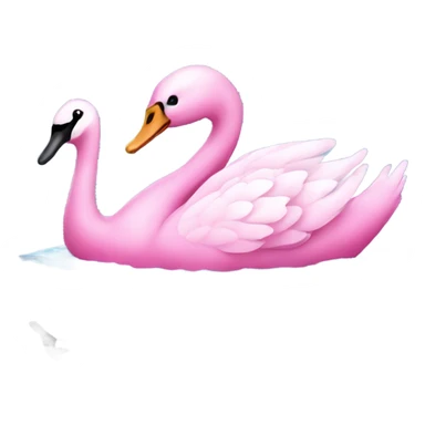 Pink swan swimming with bow  sticker