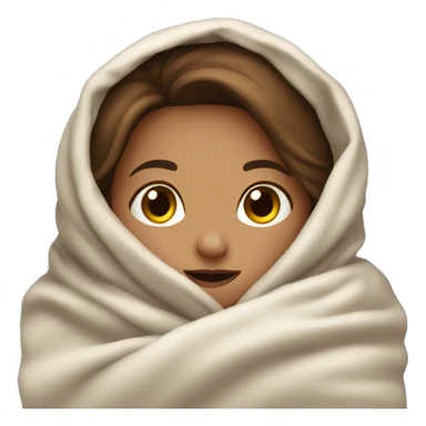 brown hair girl snuggled in a blanket sticker