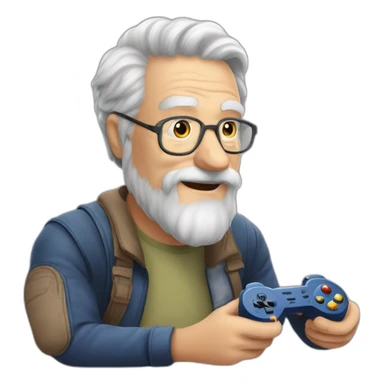 old guys play video game her name is maxime frys, he love play Ipixel skyblog sticker