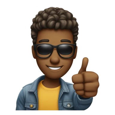 cool guy with thumbs up sticker