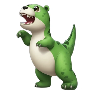 A panda bear mixed with a dinosaur sticker