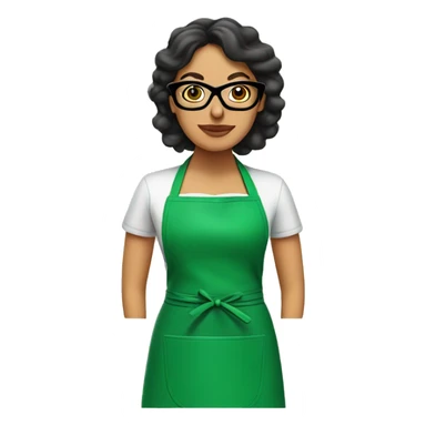 mexican lady green apron  with glasses cooking tacos sticker