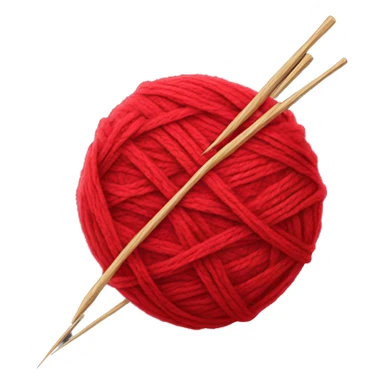Red Ball of yarn and needles sticker