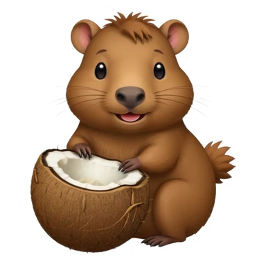 capybara wearing coconut shell  sticker