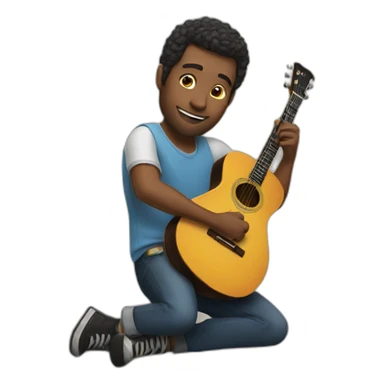 man playing guitar sticker
