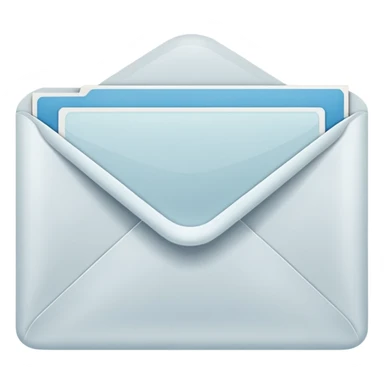 visible envelope inside labeled “Henry Ballester”, subtle translucency, rounded corners, and soft shading. sticker