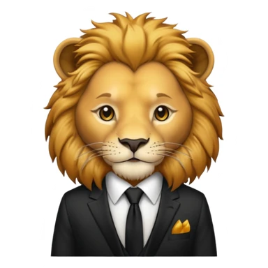 lion black tie sticker