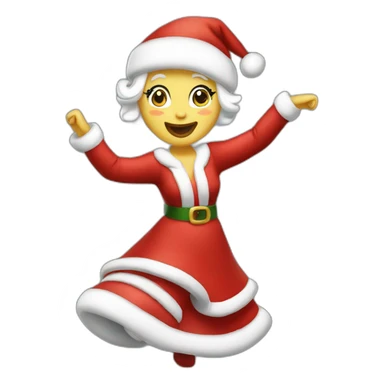 white mrs santa claus dancing sticker