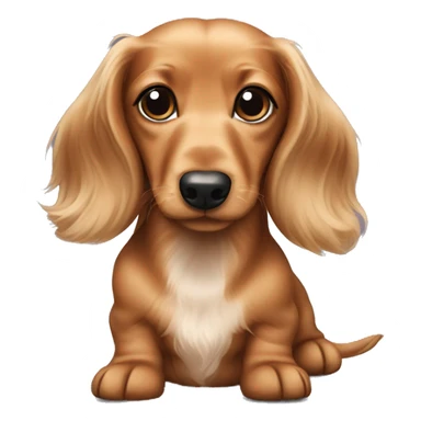 Puppy face cream long haired dachshund  sticker