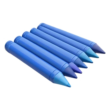 Eleven blue crayons arranged in a neat row sticker