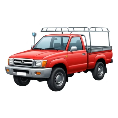 Red 1999 hilux with steel trya sticker