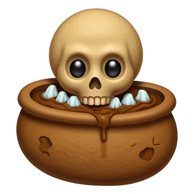 (( poop emoji))with  tiny skeletons inside sticker