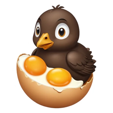 Un poussin noir qui est dans son oeuf sticker