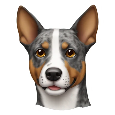 brindle cattle dog with a thin white nose stripe sticker