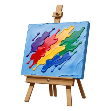 canvas on an easel with paint strokes sticker