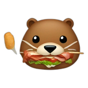 a beaver eating a kebab sticker
