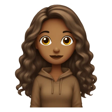 cozy fall brown long hair girl  sticker