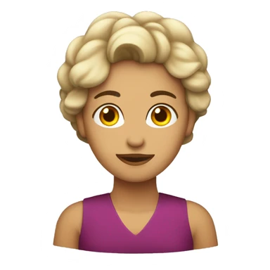 mujer mayor pelo corto contando sticker