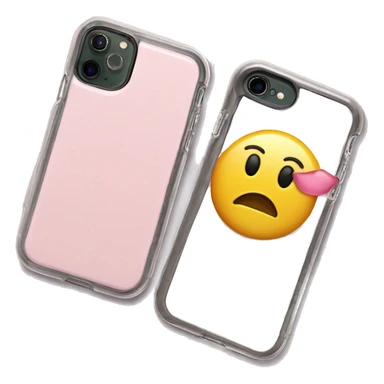 light pink phone case without the phone, and light pink lip gloss case attached to the back of the case without any face sticker