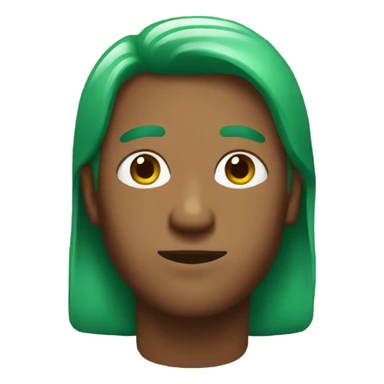 Brown guy with a green mullet sticker