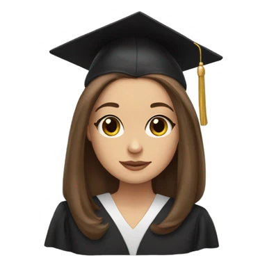 Brown haired white girl in graduation cap holding black long haired dachshund  sticker