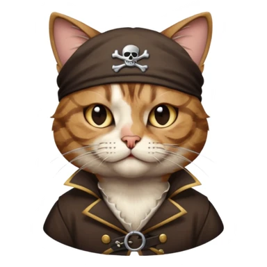 pirate cat with one closed eye sticker