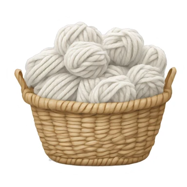 Basket of white wool yarn sticker