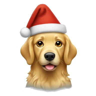 Golden retriever with Christmas hat sticker
