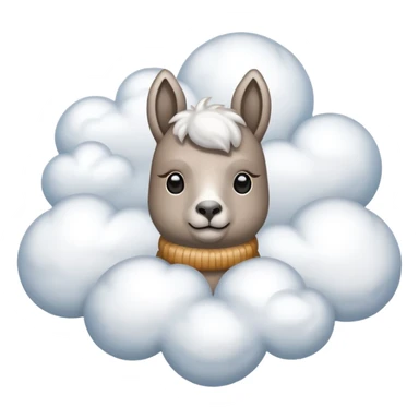 cloud patterned lama sticker
