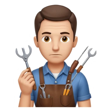 professional locksmith portrait, head and shoulders only, serious focused expression, leather apron collar, small lockpick tools visible, 3D cartoon, mobile game icon style, clean background, no text, no watermark
 sticker